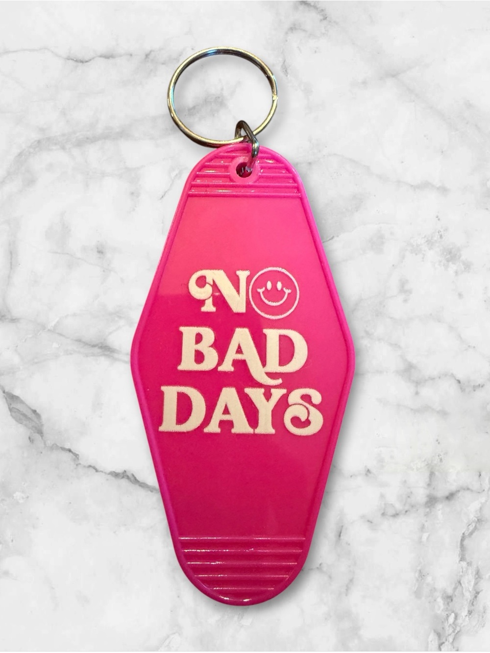 No Bad Days Hot Pink Keychain